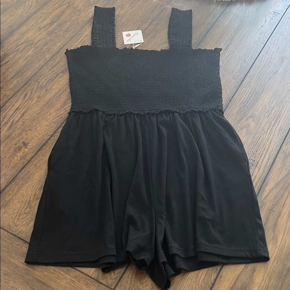 NWT, Black Sleeveless Romper, resort wear, beachy BRAND NEW NEVER WORN
